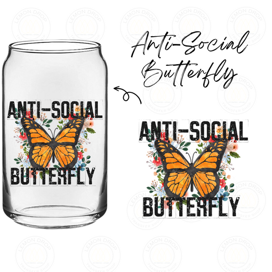 Anti-Social Butterfly UV DTF STICKER