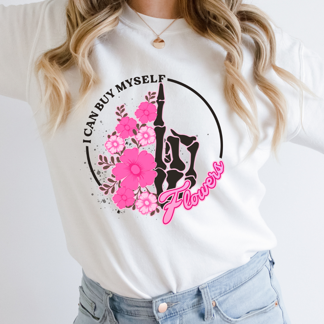 I Can Buy Myself Flowers Cozy Unisex Crewneck