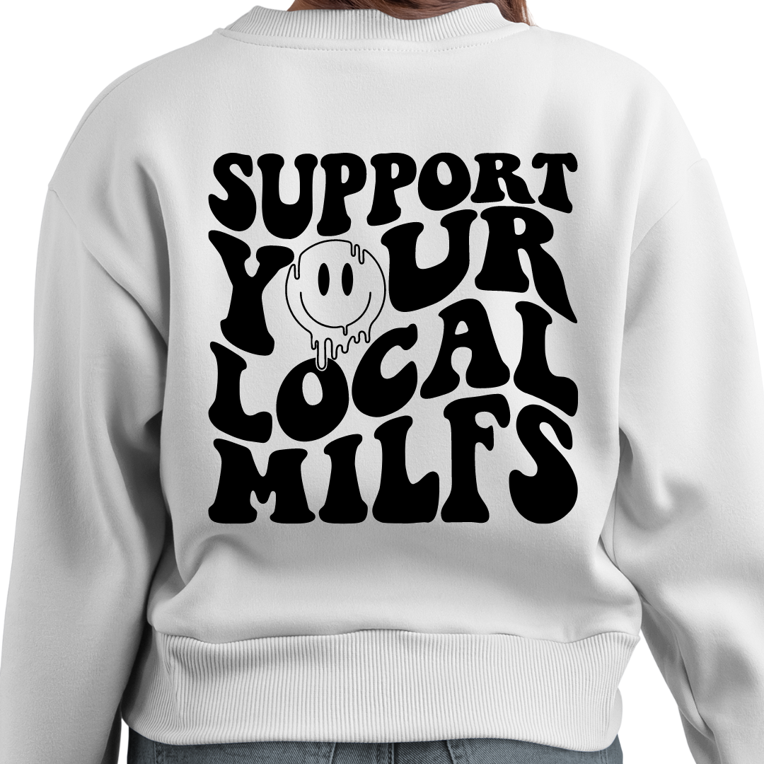 Support Your Local Milfs Cozy Unisex Crewneck