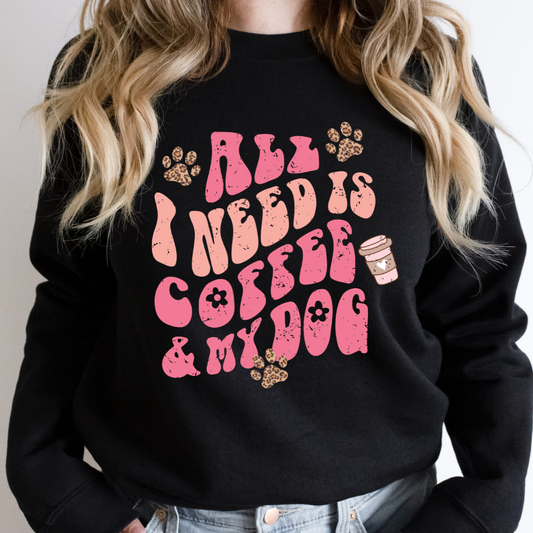 All I Need Is Coffee And My Dog Cozy Unisex Crewneck