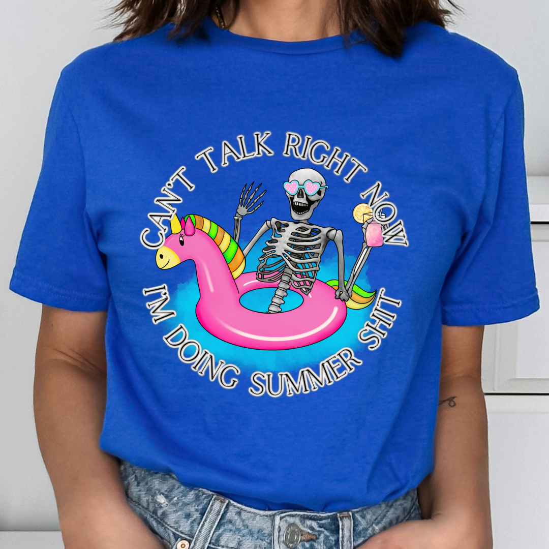 Can't Talk Right Now I'm Doing Summer Shit Relaxed Unisex Tee