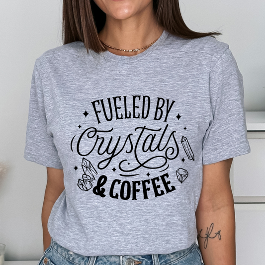 Fueled By Crystals And Coffee Relaxed Unisex Tee