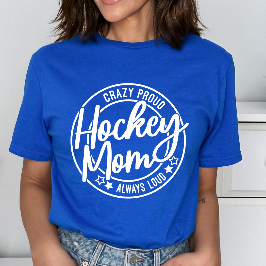 Crazy Loud Hockey Mom Relaxed Unisex Tee