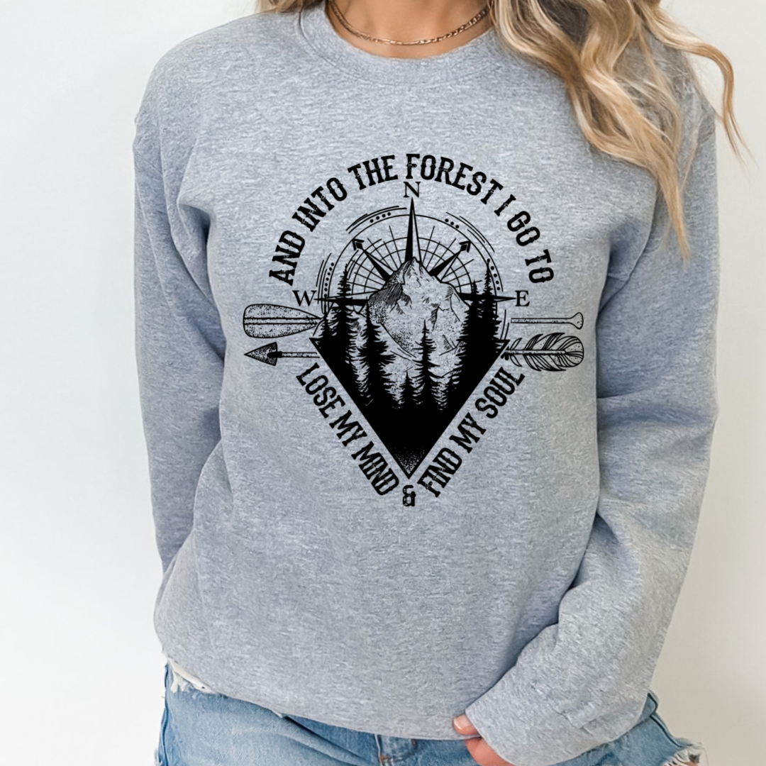 And Into The Forest I Go To Lose My Mind & Find My Soul Cozy Unisex Crewneck