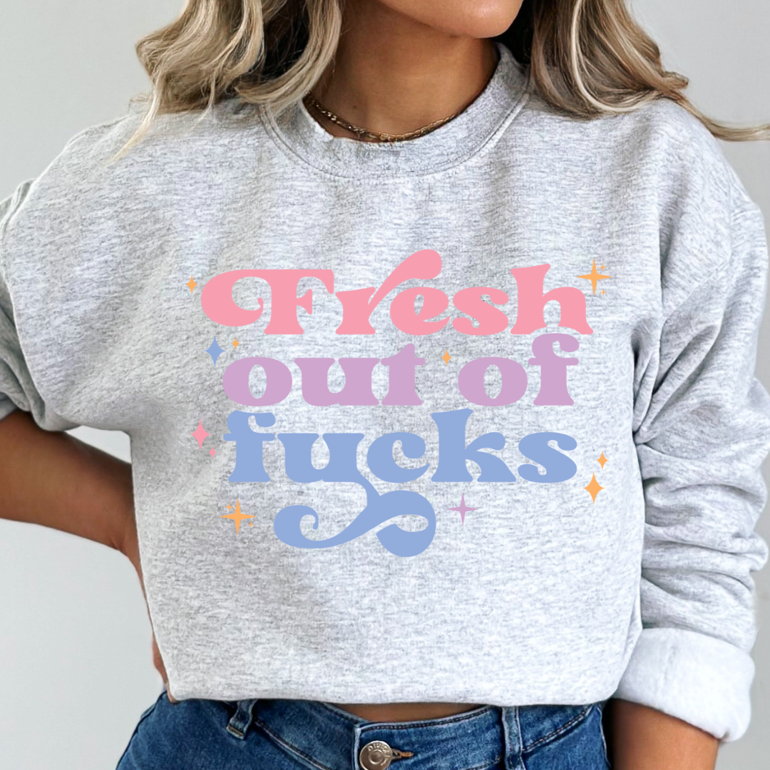 Fresh Out of F*ucks Cozy Unisex Crewneck