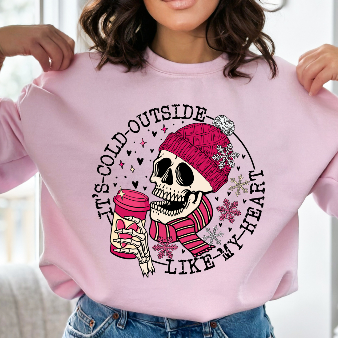 It's Cold Outside Like My Heart Cozy Unisex Crewneck