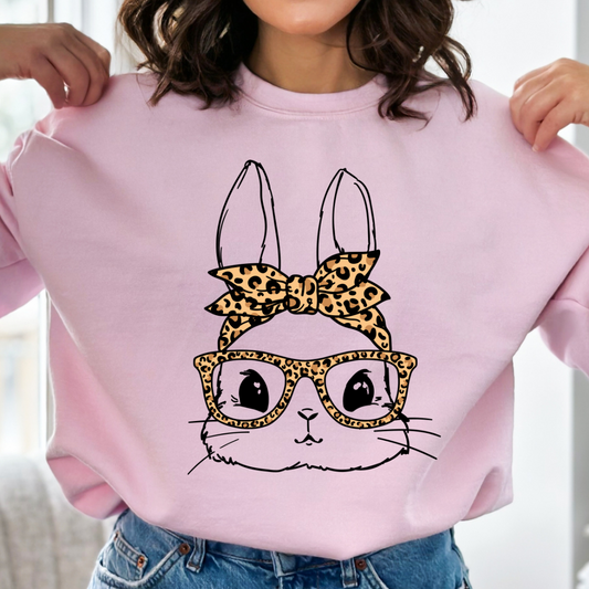 Leopard Print Bunny Cozy Unisex Crewneck