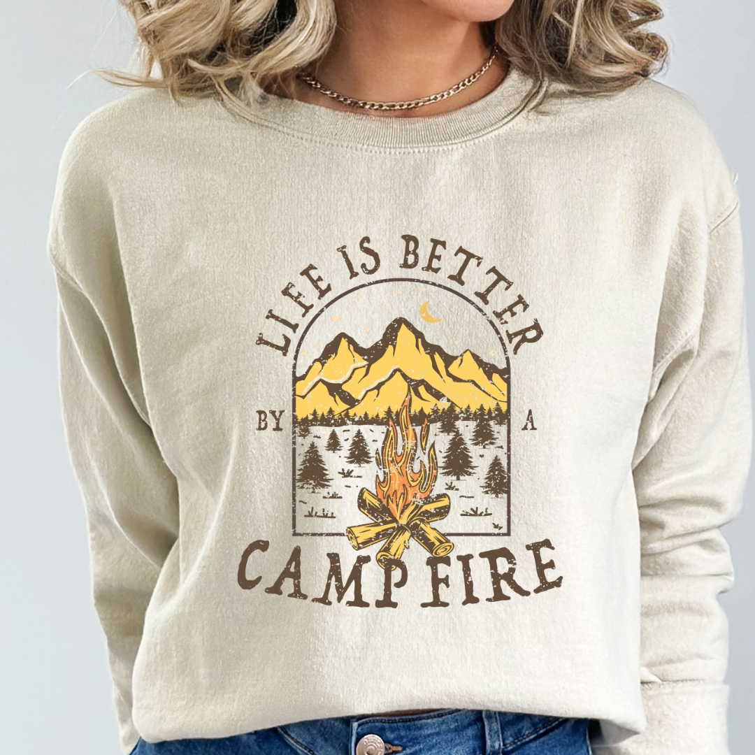 Life Is Better By A Campfire Cozy Unisex Crewneck