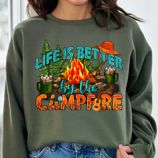 Life Is Better By The Campfire Cozy Unisex Crewneck