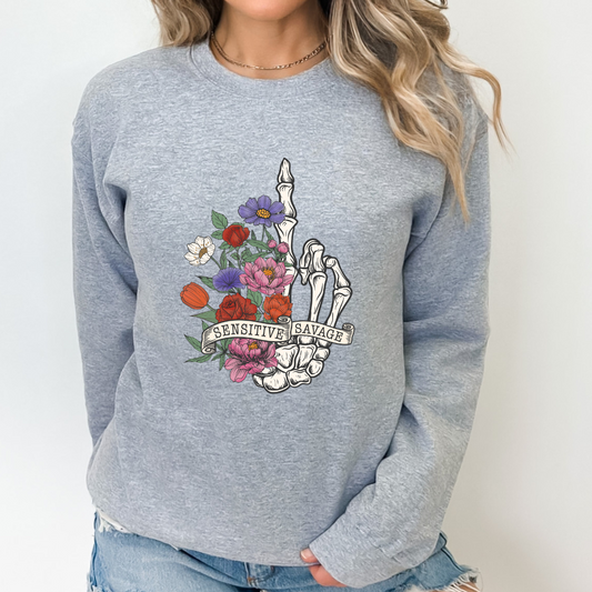 Sensitive Savage Cozy Unisex Crewneck