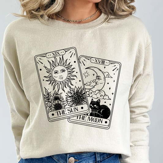 Tarot Cards Sun And Moon Cozy Unisex Crewneck