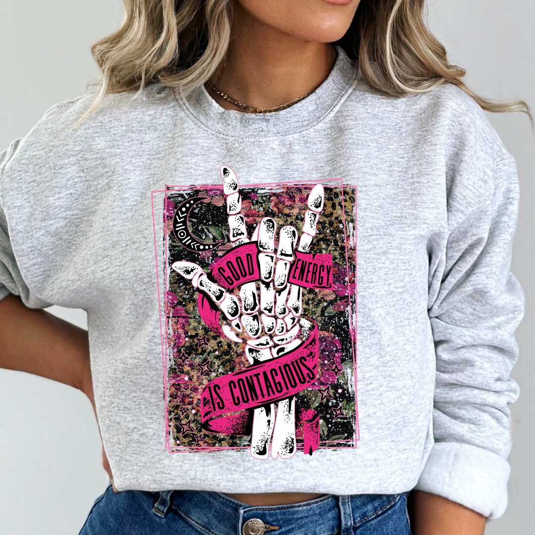 Good Energy Is Contagious Cozy Unisex Crewneck