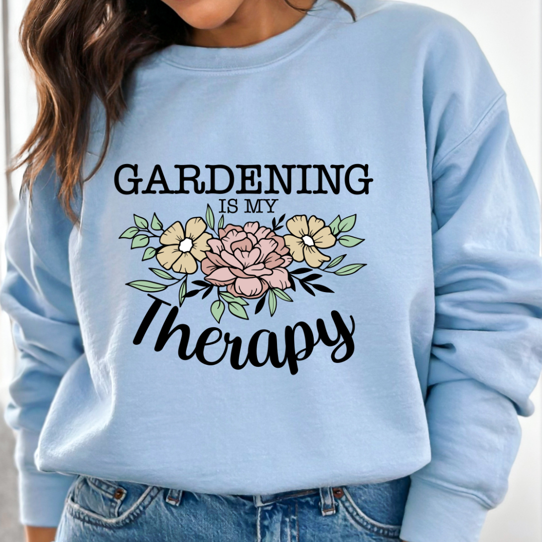 Gardening Is My Therapy Cozy Unisex Crewneck