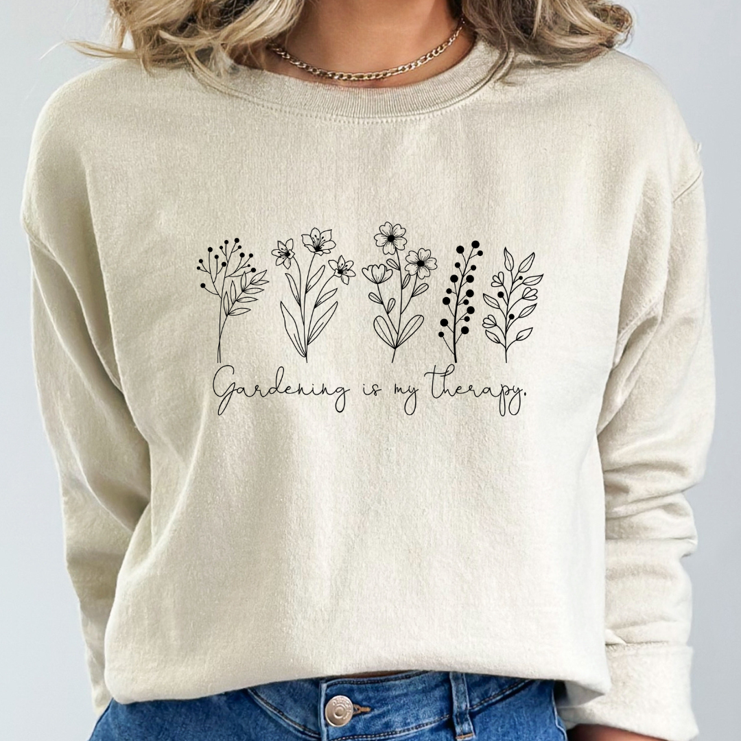 Gardening Is My Therapy Cozy Unisex Crewneck