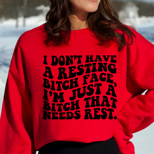 Resting Bitch Face Cozy Unisex Crewneck