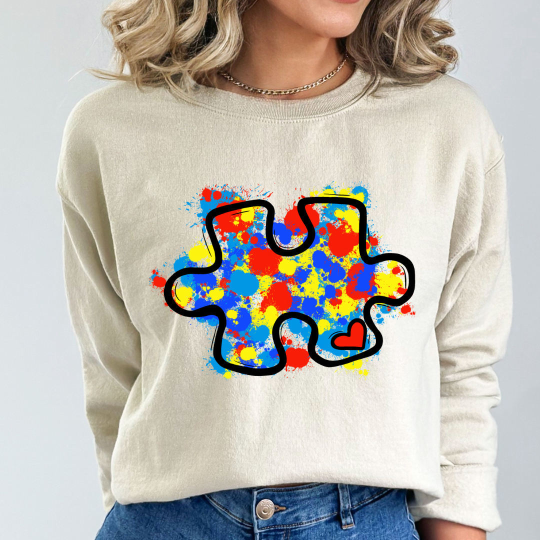 Autism Puzzle Cozy Unisex Crewneck