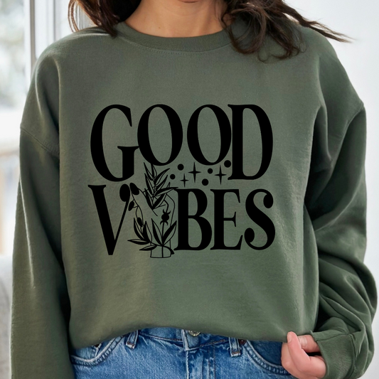 Good Vibes Cozy Unisex Crewneck