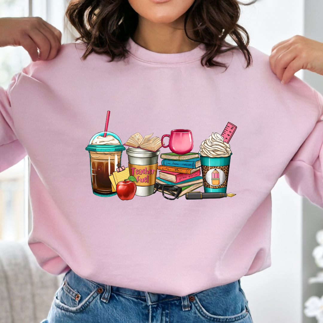 Teacher Fuel Cozy Unisex Crewneck