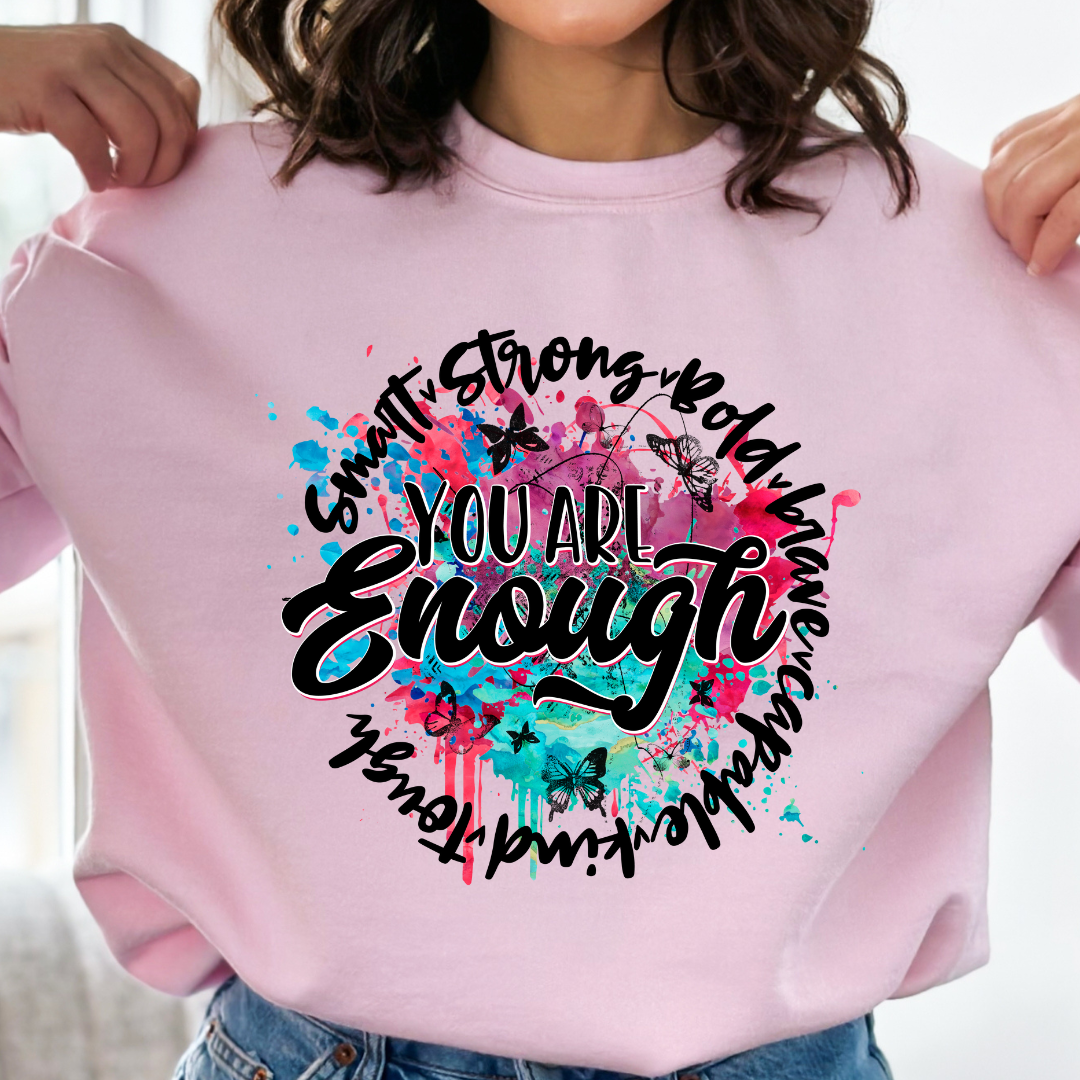 You Are Enough Cozy Unisex Crewneck