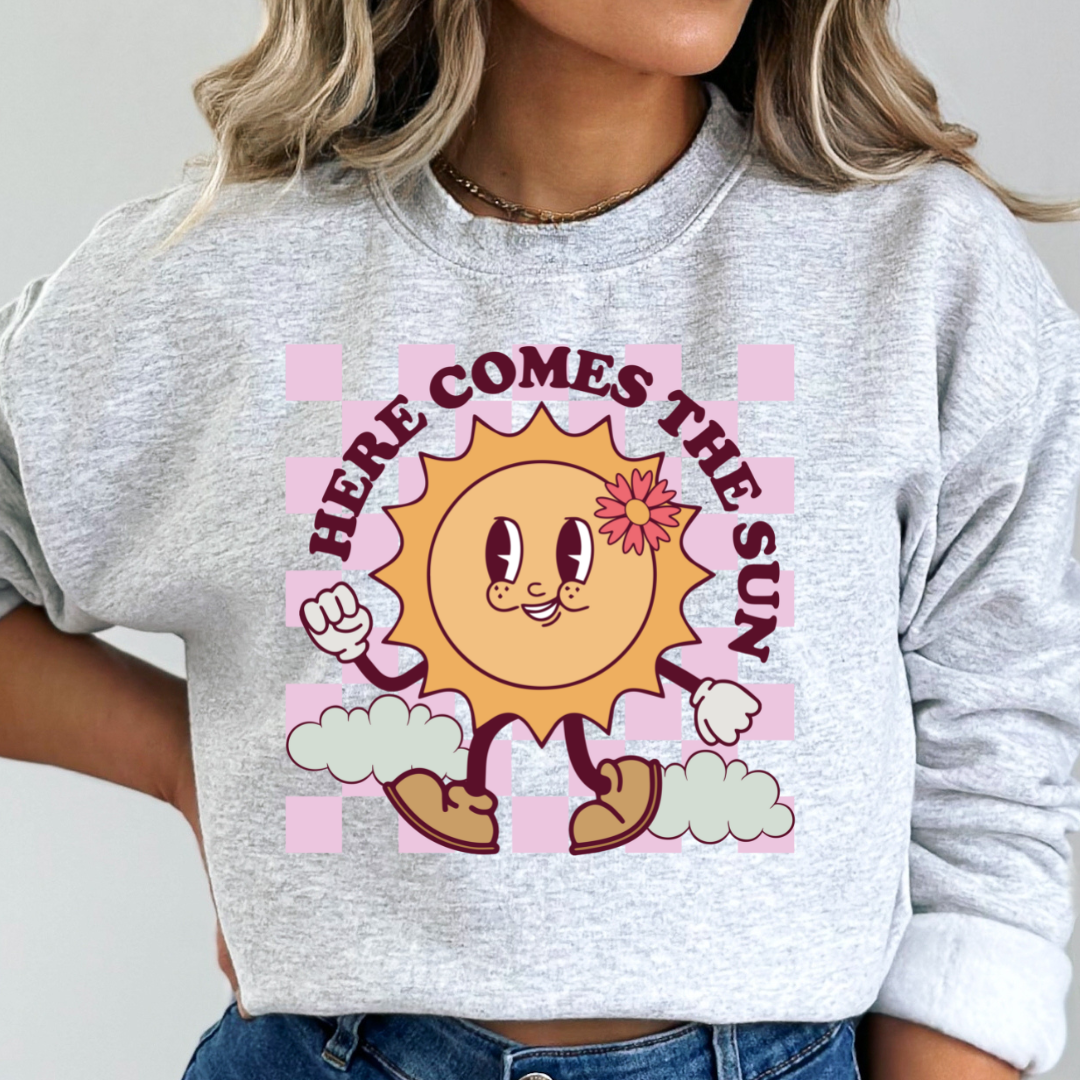 Here Comes The Sun Cozy Unisex Crewneck