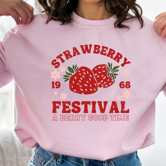 Strawberry Festival Cozy Unisex Crewneck